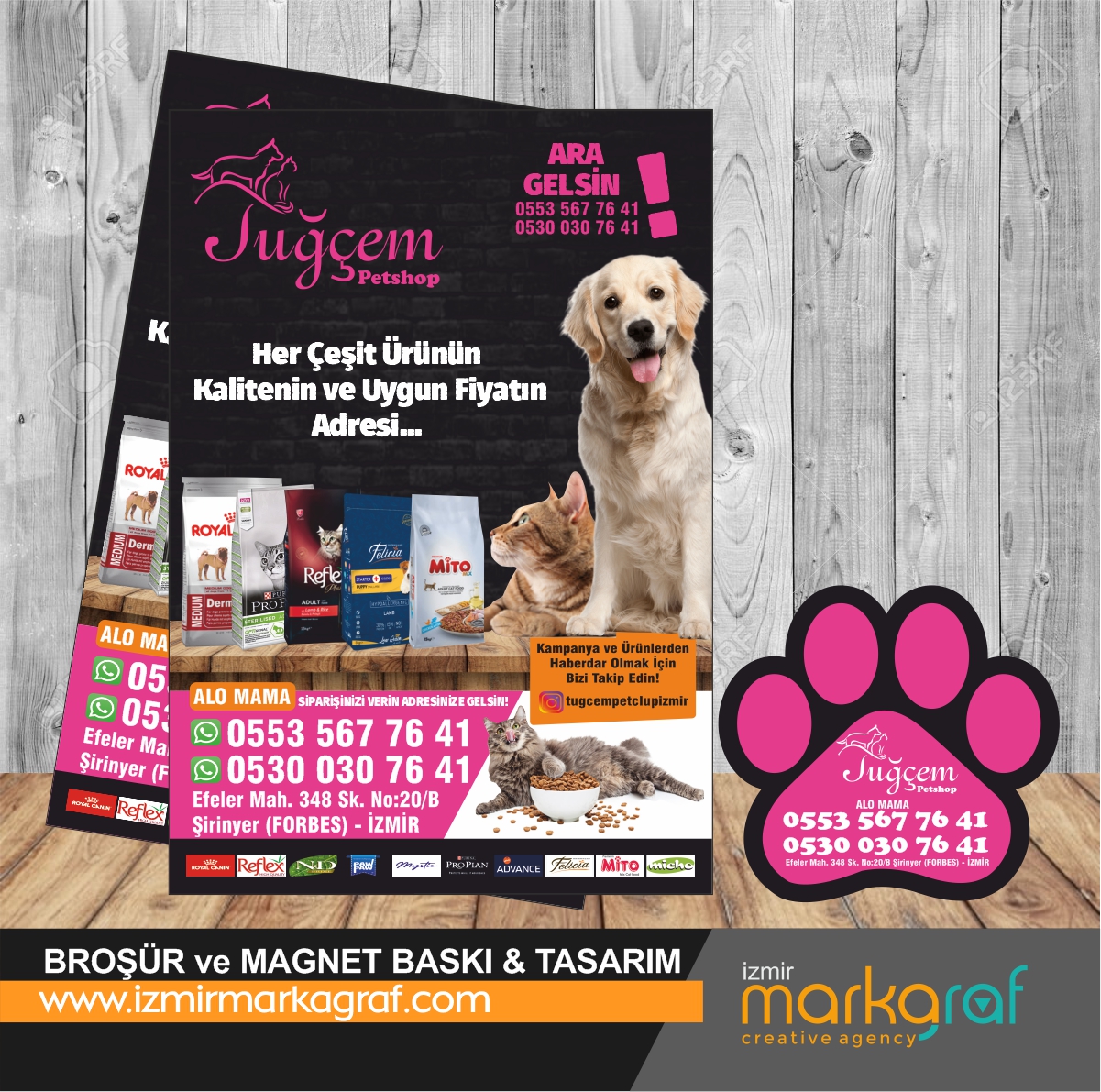 İZMİR PETSHOP EL BROŞÜRÜ VE MAGNET BASKI