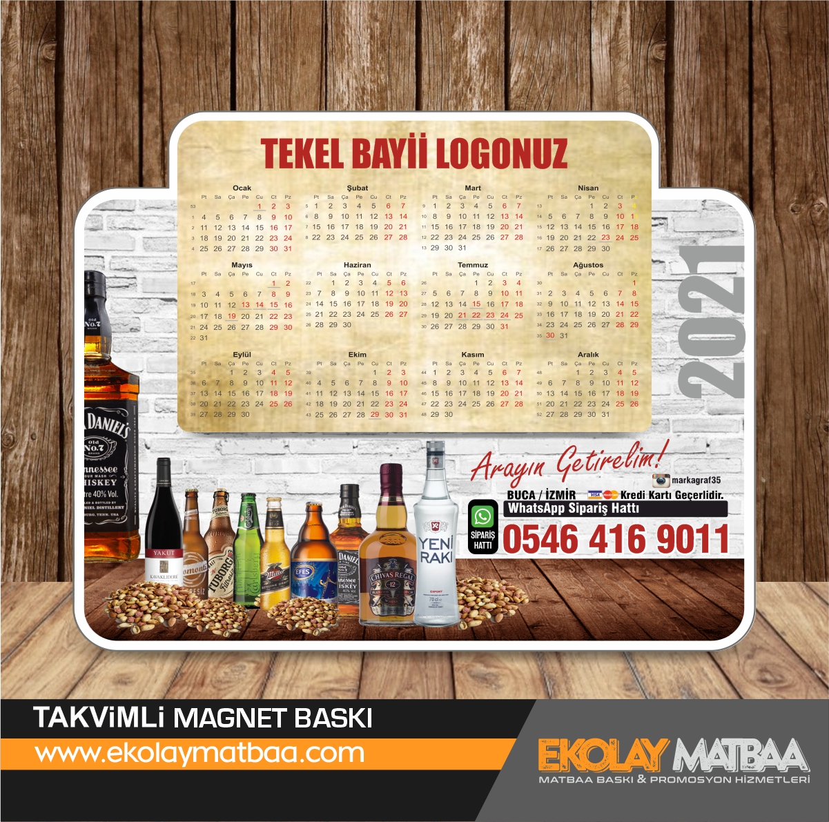 İZMİR TAKVİMLİ MAGNET BASKI, TASARIM