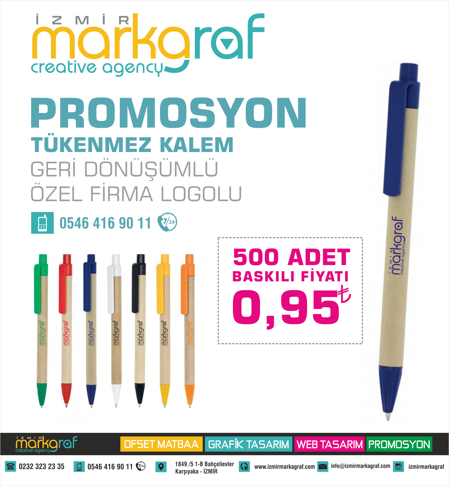 PROMOSYON TÜKENMEZ KALEM FİYATLARI İZMİR