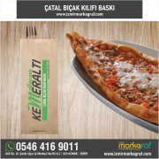LOGO BASKILI ÇATAL BIÇAK KILIFI